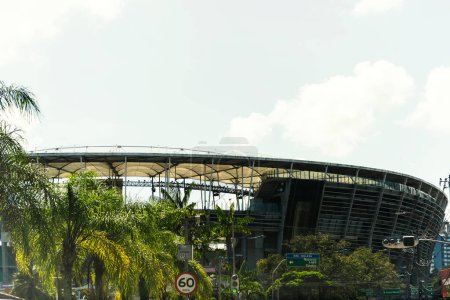 Foto de Salvador, Bahia, Brazil - May 06, 2022: Facade of the Arena Fonte Nova football stadium in the city of Salvador, Brazil. - Imagen libre de derechos