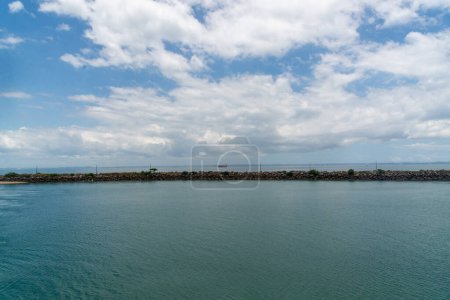 View of the sea from Baia de Todos os Santos located in Salvador, Bahia.