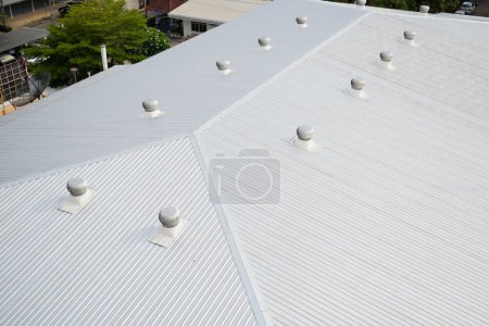 Photo for Metal roofing in commercial buildings - Royalty Free Image