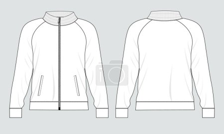 Illustration for Long sleeve jacket sweatshirt vector illustration - Royalty Free Image