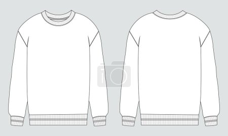 Photo for Long sleeve jacket sweatshirt vector illustration - Royalty Free Image