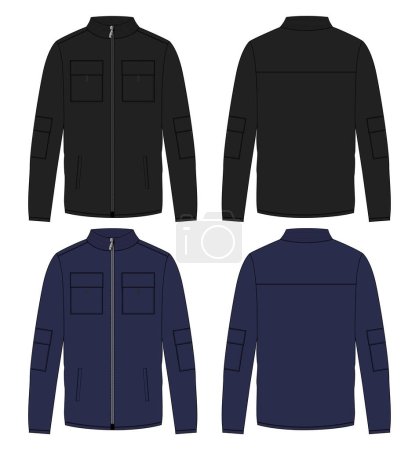 Illustration for Long sleeve jacket sweatshirt vector illustration - Royalty Free Image