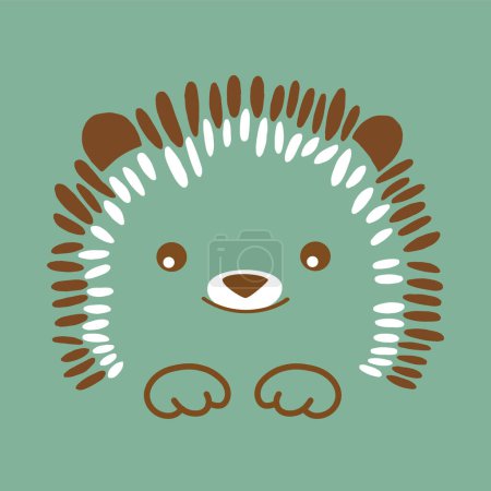 Illustration for Cute cartoon hedgehog. vector illustration. - Royalty Free Image