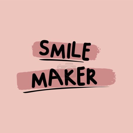 Téléchargez les illustrations : Smile maker typographie avec objet Illustration vectorielle prête à imprimer - en licence libre de droit