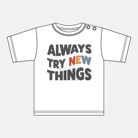 Illustration for Always try new things typography t shirt design vector illustration ready print - Royalty Free Image