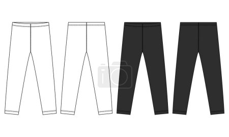 Ilustración de Pantalones de moda técnica plano dibujo vector ilustración plantilla - Imagen libre de derechos