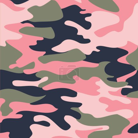 Textur militärische Camouflage wiederholt nahtlose Vector Pattern Für Stoff, Hintergrund, Tapete und andere. Klassischer Bekleidungsdruck. Abstraktes monochromes nahtloses Vektortarnmuster.