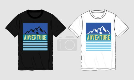 Téléchargez les illustrations : Vector mountain adventure t-shirt design illustration vectorielle prête à imprimer - en licence libre de droit