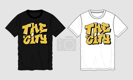 Illustration for The city typography t shirt design vector illustration ready to print - Royalty Free Image