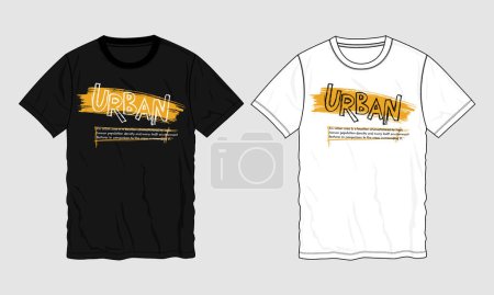 Ilustración de Tipografía urbana camiseta diseño vector ilustración listo para imprimir aislado en negro blanco plantilla - Imagen libre de derechos