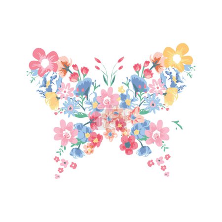 Téléchargez les illustrations : Illustration vectorielle du papillon floral - en licence libre de droit