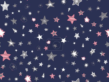 Illustration for Seamless pattern with stars, vector illustration - Royalty Free Image