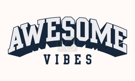 Illustration for Awesome vibes hand drawn lettering - Royalty Free Image