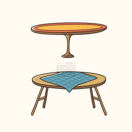 Ilustración de Conjunto de tablas de madera diseño de pegatina, diseño de iconos e ilustración vectorial - Imagen libre de derechos