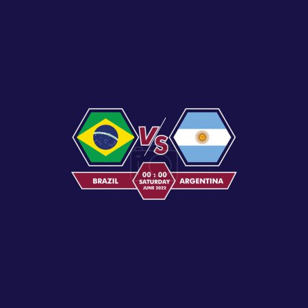 Illustration for Brazil versus Argentina. Football. Vector illustration. Brazil vs Argentina, Semi-finals of Football competition. Vector illustration. - Royalty Free Image