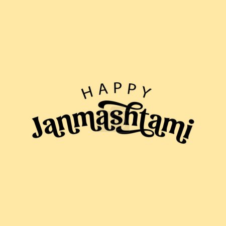 Téléchargez les illustrations : Janmashtami typographie vectorielle pour le festival religieux indien. - en licence libre de droit