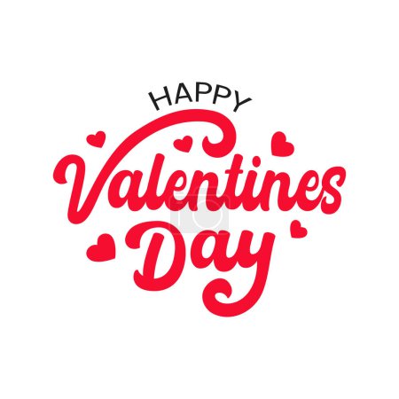 Happy Valentines Day typographie illustration vectorielle. Modèle romantique pour célébrer la Saint-Valentin le 14 février. Papier peint, flyer, affiche, autocollant, bannière, carte.