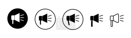 Illustration for Megaphone icon vector collection set. Loud speaker public announcement. Loudspeaker vector sign. - Royalty Free Image