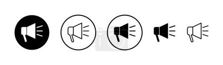 Illustration for Megaphone icon vector collection set. Loud speaker public announcement. Loudspeaker vector sign. - Royalty Free Image