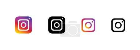 Téléchargez les photos : Instagram logo icône vecteur sur fond blanc - en image libre de droit
