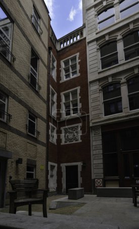 Photo for London - 05 21 2022: View of an inner courtyard in Cornhill, Bank - Royalty Free Image