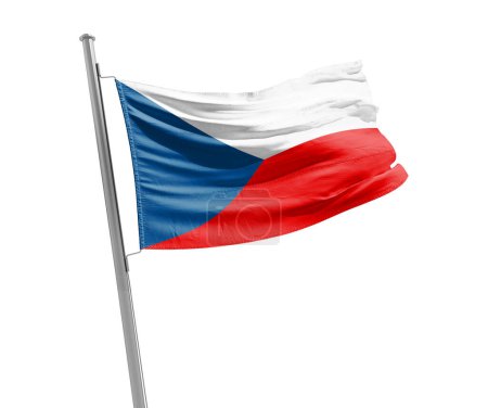 Téléchargez les photos : Czech Republic waving flag on white background - en image libre de droit