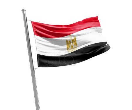Foto de Egipto ondeando bandera sobre fondo blanco - Imagen libre de derechos