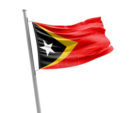 Téléchargez les photos : Drapeau du Timor oriental sur fond blanc - en image libre de droit