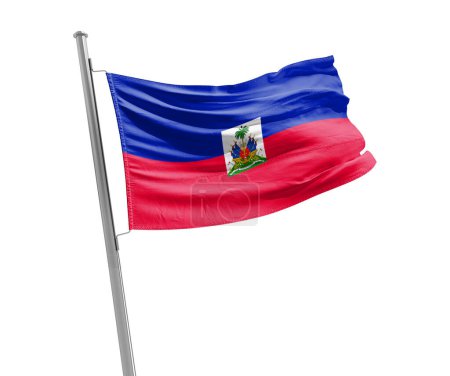 Photo for Haiti waving flag on white background - Royalty Free Image