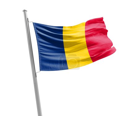 Photo for Chad waving flag on white background - Royalty Free Image