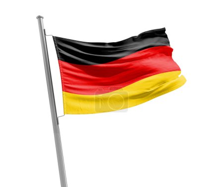 Téléchargez les photos : Allemagne agitant drapeau sur fond blanc - en image libre de droit
