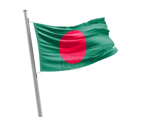 Foto de Bangladesh ondeando bandera sobre fondo blanco - Imagen libre de derechos