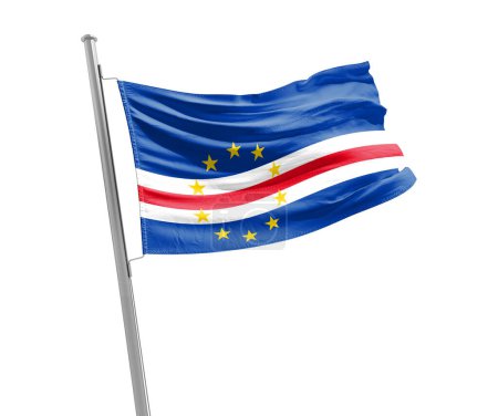 Téléchargez les photos : Cabo Verde waving flag on white background - en image libre de droit