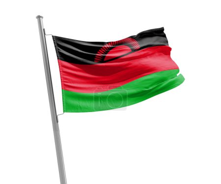 Photo for Malawi waving flag on white background - Royalty Free Image