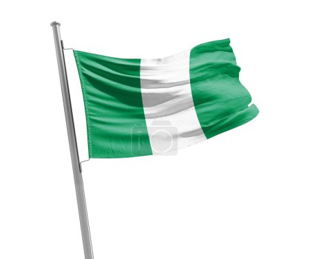 Photo for Nigeria waving flag on white background - Royalty Free Image