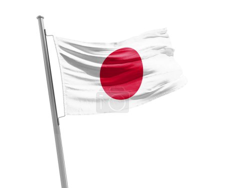Téléchargez les photos : Drapeau du Japon agitant sur fond blanc - en image libre de droit