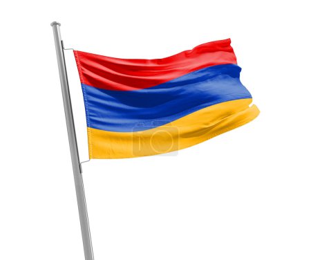 Téléchargez les photos : Arménie agitant le drapeau sur fond blanc - en image libre de droit