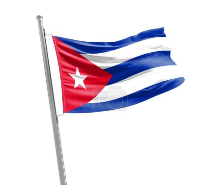 Téléchargez les photos : Cuba agitant le drapeau sur fond blanc - en image libre de droit