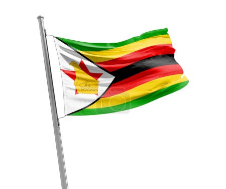 Téléchargez les photos : Drapeau du Zimbabwe sur fond blanc - en image libre de droit