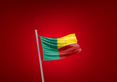 Foto de Bandera de Benín contra rojo - Imagen libre de derechos
