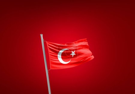 Photo for Turkey flag against red - Royalty Free Image