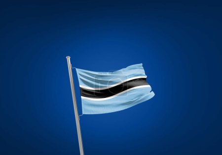 Téléchargez les photos : Drapeau du Botswana contre bleu foncé - en image libre de droit