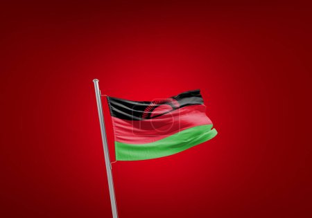 Foto de Bandera de Malawi contra rojo - Imagen libre de derechos