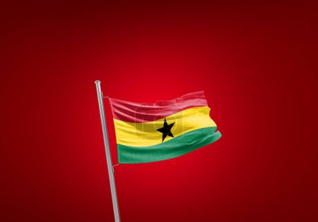Foto de Bandera de Ghana contra rojo - Imagen libre de derechos