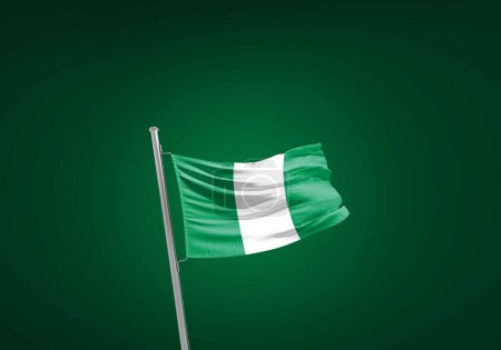 Photo for Nigeria flag against green - Royalty Free Image