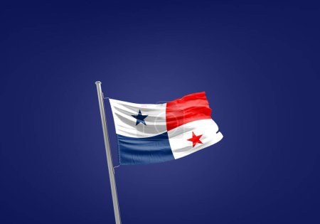 Téléchargez les photos : Drapeau Panama contre bleu foncé - en image libre de droit