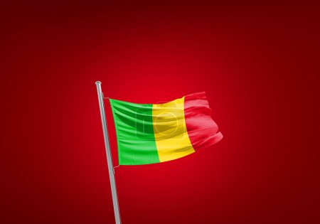 Foto de Bandera de Malí contra rojo - Imagen libre de derechos