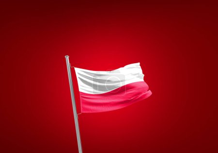 Photo for Poland flag against red - Royalty Free Image