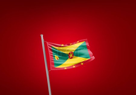 Téléchargez les photos : Drapeau Grenade contre rouge - en image libre de droit
