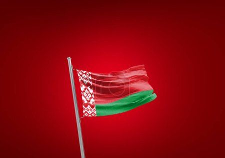 Foto de Bandera de Belarús contra rojo - Imagen libre de derechos